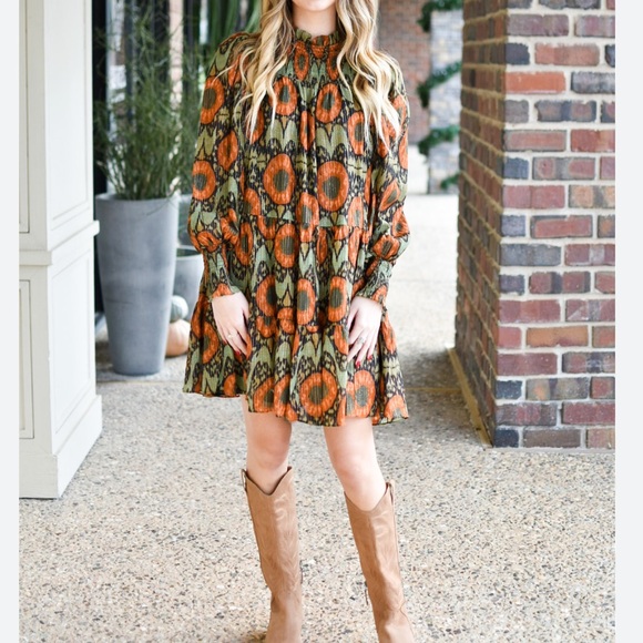 Ulla Johnson $495 Kamila Smocked Ling Sleeve Mini Nocturne Multi Dress Small - Picture 4 of 10